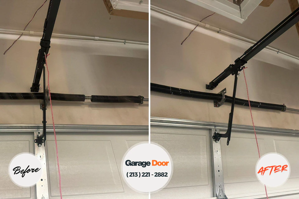 Before and after: garage door repair Alderson, WV
